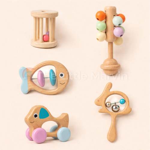 Marvin’s Wooden Baby Rattle Set