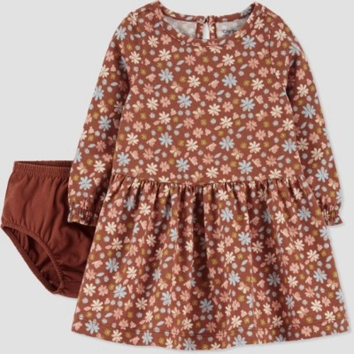 Carter's Just One You®️ Baby Girls' Floral Dress - Brown 9m