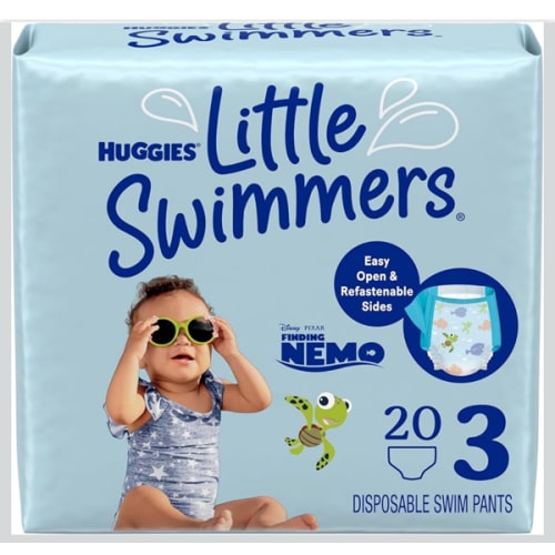 Huggies Little Swimmers Disposable Swim Diapers, Size 3 (16-26 lbs), 20 Ct