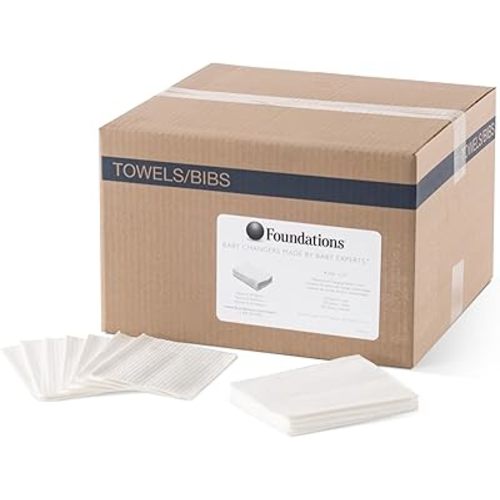 Foundations Waterproof Disposable Baby Changing Station Liner Refills for Commercial Restrooms, Doctor's Offices, Care Centers, 500 Pack, 2-Ply, 036-LCR