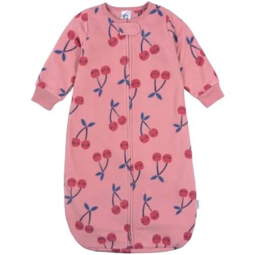 Getber Baby Unisex Fleece Wearable Blanket, Cherries, 0-6 Months