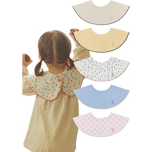 Konny Baby Bib 3/5/7-Pack Set, 360 ​​° Rotate, Soft and Absorbent Drooling for Toddler Boys Girls Baby Essentials