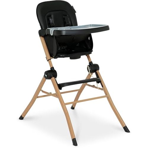 Delta Children - Jeep Dune Compact Travel High Chair - Slim Fold, Adjustable Tray and Footrest, Black