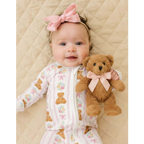 bamboo zip romper - honey bear