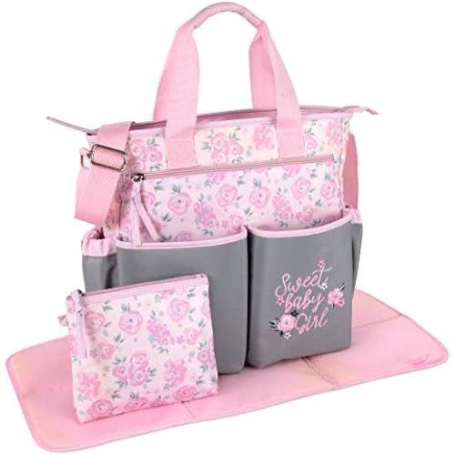 Crossbody Dinosaur Diaper Bag Tote with Changing Station for Baby Boy, 3 Piece Diaper Bag Set