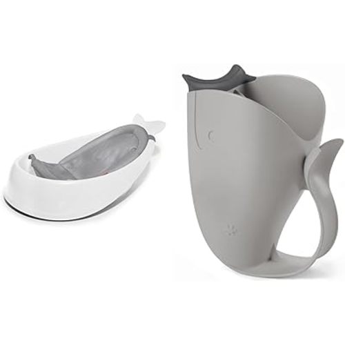Skip Hop 3-Stage Smart Sling Baby Bath Tub and Waterfall Rinser Bundle
