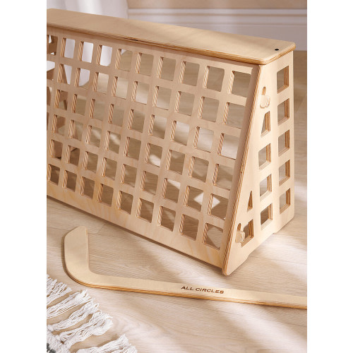 Wooden hockey net and stick set | All Circles | Toys | Fabrique 1840 | Canadian Creators | Simons