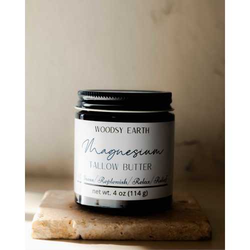 Magnesium Butter | Grass-Fed Tallow Skincare – Woodsy Earth