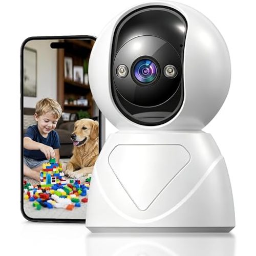 2K Indoor Security Camera, 5GHz Baby Monitor for Home, Pan Tilt