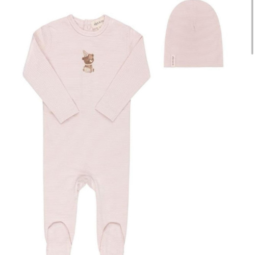 Unisex French Terry Footie + Bonnet Bear Collection - Baby