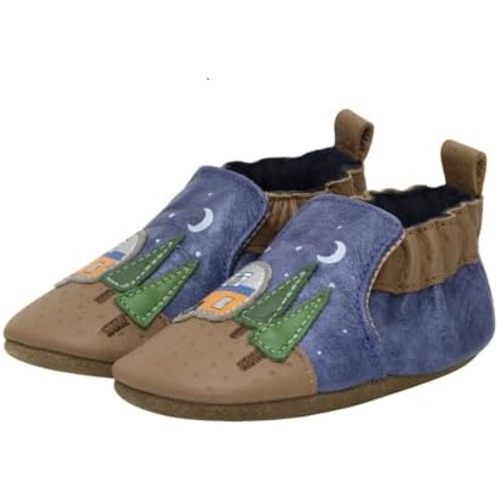 Robeez Baby Boys and Unisex Soft Soles Slip-Resistant Crib Shoes Slippers Moccasins for Infant and Toddler, 0-24 Months