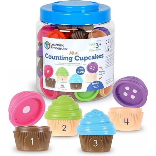 Learning Resources Mini Counting Cupcakes, Birthday Cake, Sensory Toys, Montessori Toys, Preschool Learning Activities, Play Food Sets For Kids Kitchen, Fine Motor Games