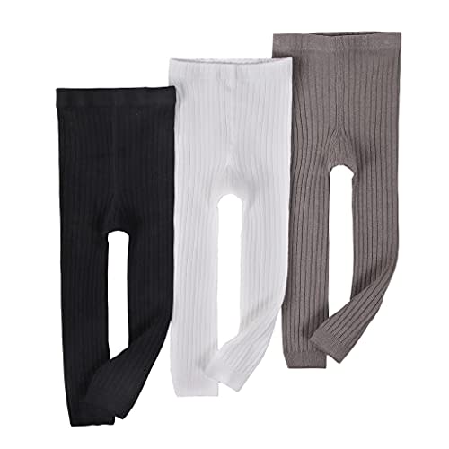 Toddler Baby Basic Ribbed Sweater Leggings Infant Kids Footless Tights Little Girls Dress Bottom Top Pants