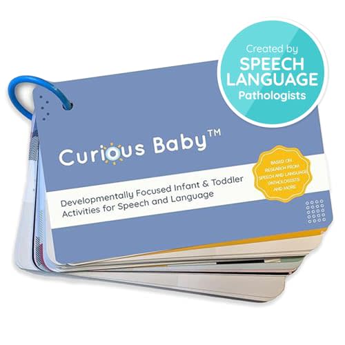 Curious Baby Speech & Language Development Cards (036 Months) | 26+ Research-Based Activities for Babies, & Toddlers, Educational Activity Milestone Flash Card Baby