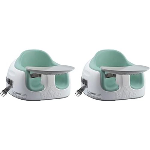 Bumbo 2 Pack 3-in-1 Multi-Seat for 6 to 36 Months, Travel Baby Feeding and Play Floor Seat, All-in-One Portable Booster with Tray & Toddler High Chair, Hemlock