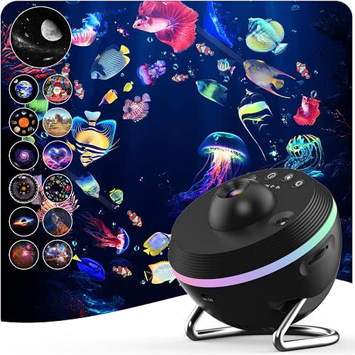 Elec3 Planetarium Star Projector, Meteor Galaxy Projector for Bedroom with 12 Slides Discs, Multicolor Light Effects, Starry Sky Night Light Projector for Kids Teens Adults (Black)