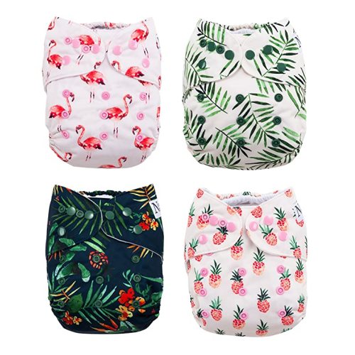 The Hollywood Hotel 4-Pack Cloth Pocket Diapers with 4 Inserts