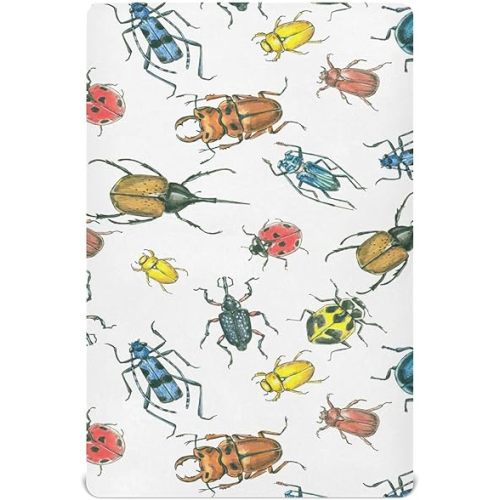 Cicada Bugs Insects Crib Sheet for Girls Boys Baby Toddler Bed Mattress Sheets Babies Fitted Crib Sheets for Kids Nursery Bed 52 * 28 in
