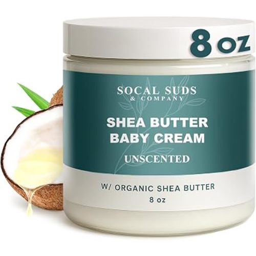 Organic Baby Face & Body Cream, Unscented, 8oz