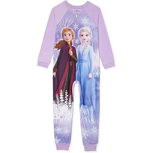 Disney Frozen Girls Sisters Elsa Anna Pajama Blanket Sleeper, Sizes 4-12 (6-6x) Purple