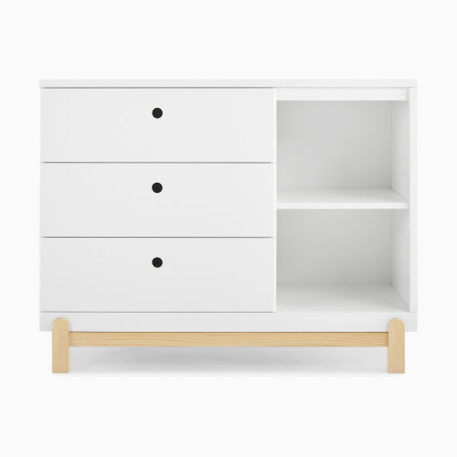 Delta Children Poppy 3 Drawer Dresser - Bianca White/Natural