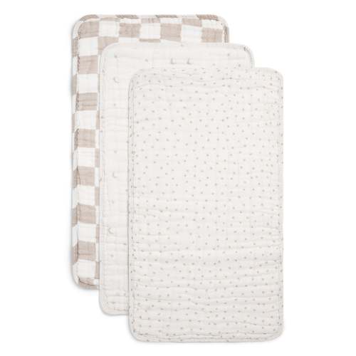 ORGANIC MUSLIN BURP CLOTHS, 3 PACK (IVORY + OATMEAL)