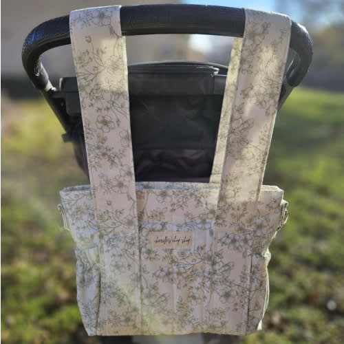 Custom Quilted Stroller Bag Organizer • Handmade Pram Caddy • Universal Fit • Multiple Pockets • Baby Essentials Bag