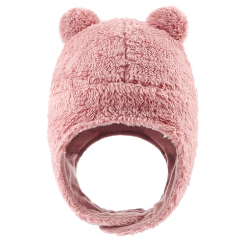 Bear Baby Winter Hat Toddler Earflap Beanie Unisex Infant Snow Cap Warm Fleece Kids Trapper Hats for Girls Boys 0-36M