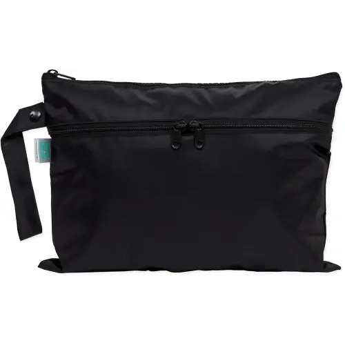 Bumkins Waterproof Wet Dry Clutch Bag for Baby, Travel, Swim Suit, Cloth Diapers, Pump Parts, Pool, Gym Clothes, Toiletry, Hook to Stroller, Daycare, Packing Pouch, Diaper Bag, Zip Reusable, Black