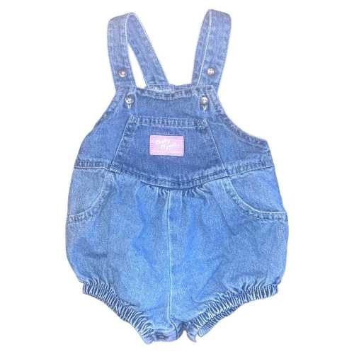 Vintage Oshkosh B'Gosh Vesteak 6/9 Months Denim Blue Bib Romper