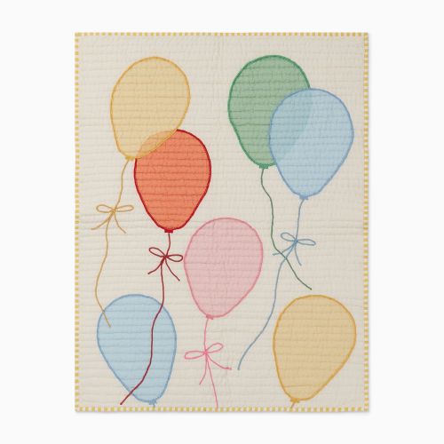 Pink Chicken Balloons Baby Quilt