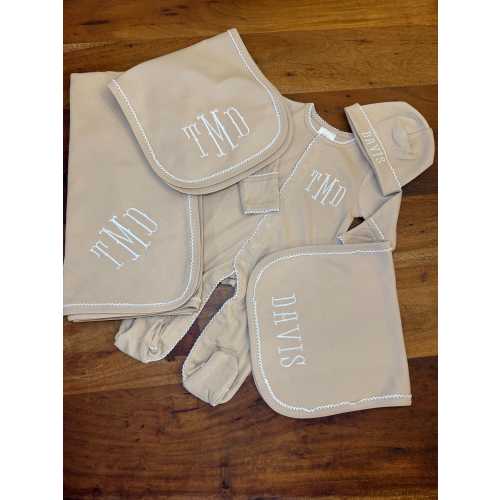 Personalized Monogrammed Baby sleeper and hat