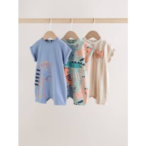 Buy Blue Safari Jersey Baby Rompers 3 Pack from Next USA