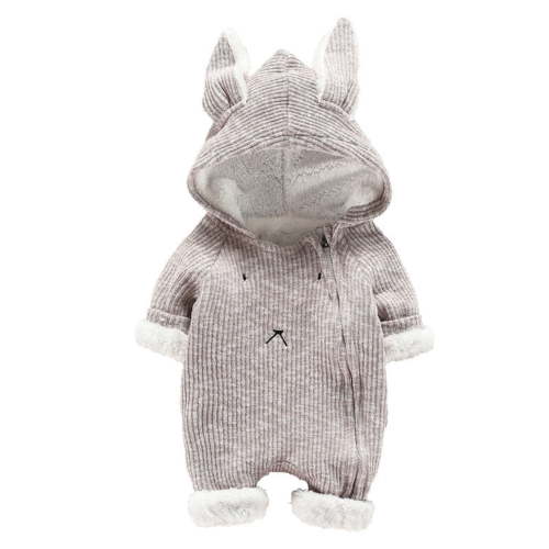 Ulitacool Baby Boys Outfits 0-6 Months Boy Hooded Clothes Ear Romper Cartoon Jumpsuit Baby Girl&Set Trend Dailywear Grey