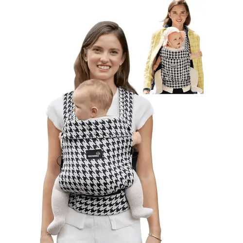 GROWNSY Baby Carrier Newborn to Toddler, Lightweight Ergonomic 7-44 lbs Newborn Carrier with Head Support, Easy to Wear Hands Free Infant Carrier for 0-36 Months, Houndstooth