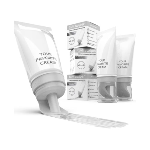 Eli & Ali Tush Swiper - Diaper Rash Cream & Butt Paste Applicator - Universal Fit for Most Diaper Creams | Mess-Free & Hygienic Alternative to Cream Spatula - Carry Less Baby Gear - Grey, 3 Pack