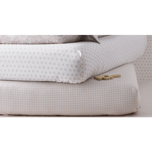 Ditsy Gingham Classic Cool Organic Cotton Percale Fitted Crib Sheet - Pink
