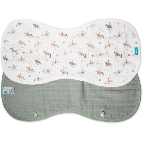 Love to Dream Baby Burp Cloths, 2-Pack Organic Cotton Muslin, Highly Absorbent & Extra Soft