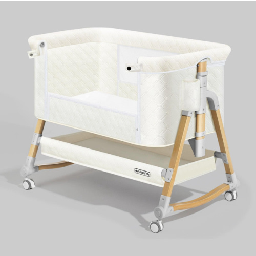HARPPA Cuddly 3-in-1 Baby Bassinet Bedside Sleeper for Reflux | Attaches to Bed, Adjustable 5 Heights, Non-Toxic & CPSC Certified | Sturdy Aluminum Frame, Portable Wheels, Tool-Free Setup, Gentle Rocking | Perfect for Newborns, Infants, Small Spaces & Saf