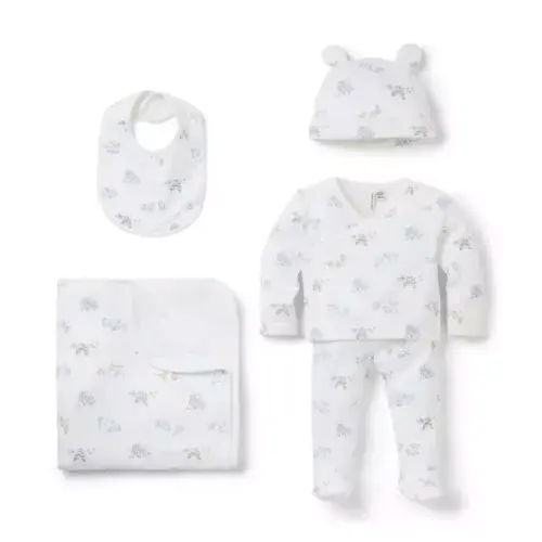 Baby White Farm Animal Toile Baby Bundle Of Love Gift Set by Janie and Jack