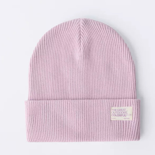 RIBBED KNIT HAT WITH LABEL - Mauve | ZARA United States