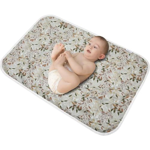 Baby Diaper Changing Pad, 21 5/8" x 31.5" Waterproof Changing Pad Liners - Reusable Soft and Absorbent Portable Changing Mat(Leaf1PCS)