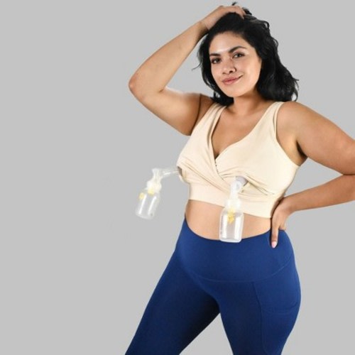 Love and Fit Everyday Luxe® 3.0 Nursing & Hands-Free Pumping Bra Cream L