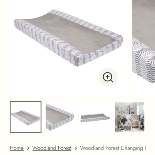 Woodland Forest Gray Chevron Changing Pad Cover – Lambs & Ivy