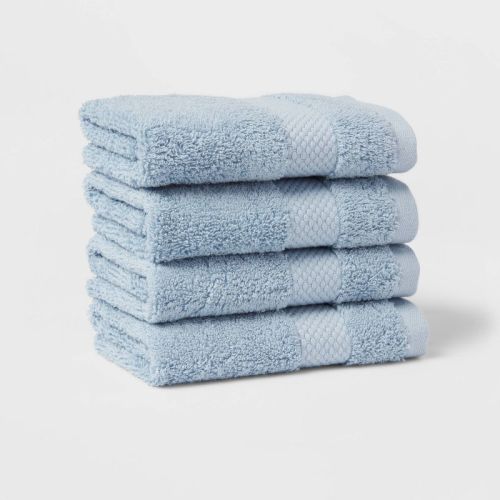 Performance Plus Bath Towel Light Blue - Threshold™: Heavyweight Cotton, Jacquard Terry, OEKO-TEX Certified