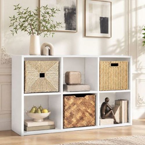 JIONJOY 6 Cube Organizer Storage Shelf, Cube Bookshelf with Removable Back Panels, Open Cubby Storage Bookcase for Bedroom Living Room Office