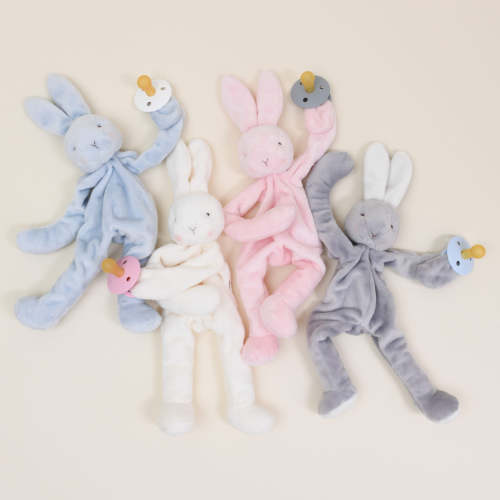 Christening Gifts - Bunny Pacifier Holder – Baby Beau and Belle