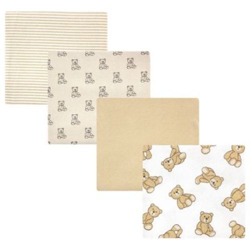Hudson Baby Infant Boys Cotton Poly Rich Flannel Receiving Blankets, Teddy Bears, One Size