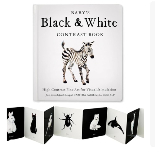Baby's Black and White Contrast Book: High-Contrast Art for Visual Stimulation at Tummy Time (Tabitha Paige Children's Book Series)