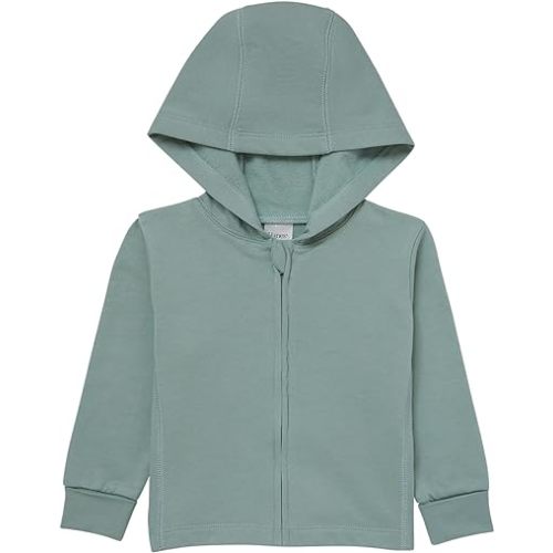 Hanes Baby Pure Comfort Organic Hoodie, French Terry Full-Zip Hooded Sweatshirt, Infant Boys & Girls
